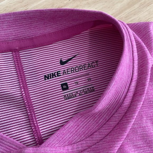Nike Shirt Men's XL Extra Large Blade Collar Polo Aeroreact Tiger Woods Pink - Picture 11 of 13